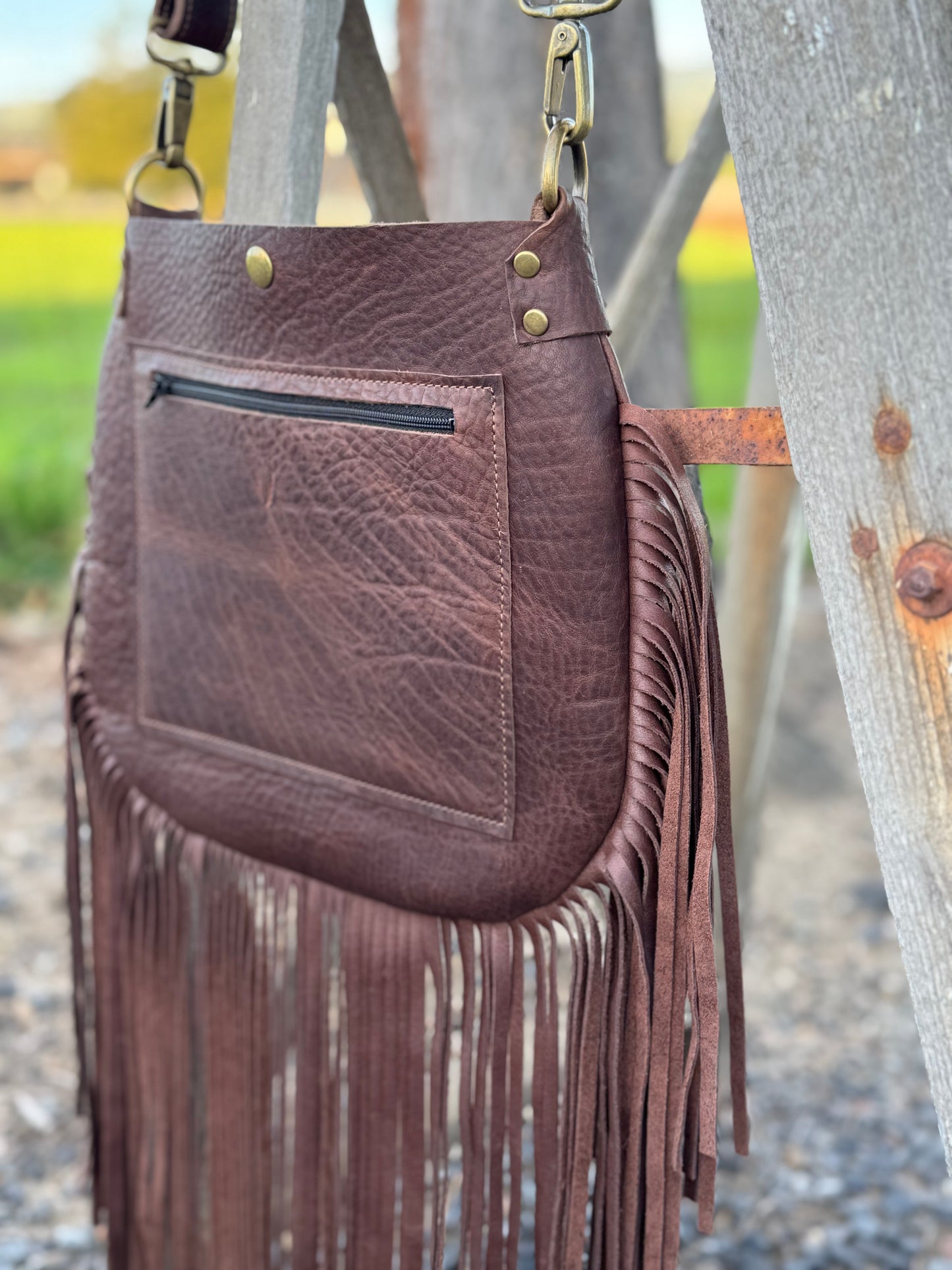 Cotati Bag - Dark Brown with fringe
