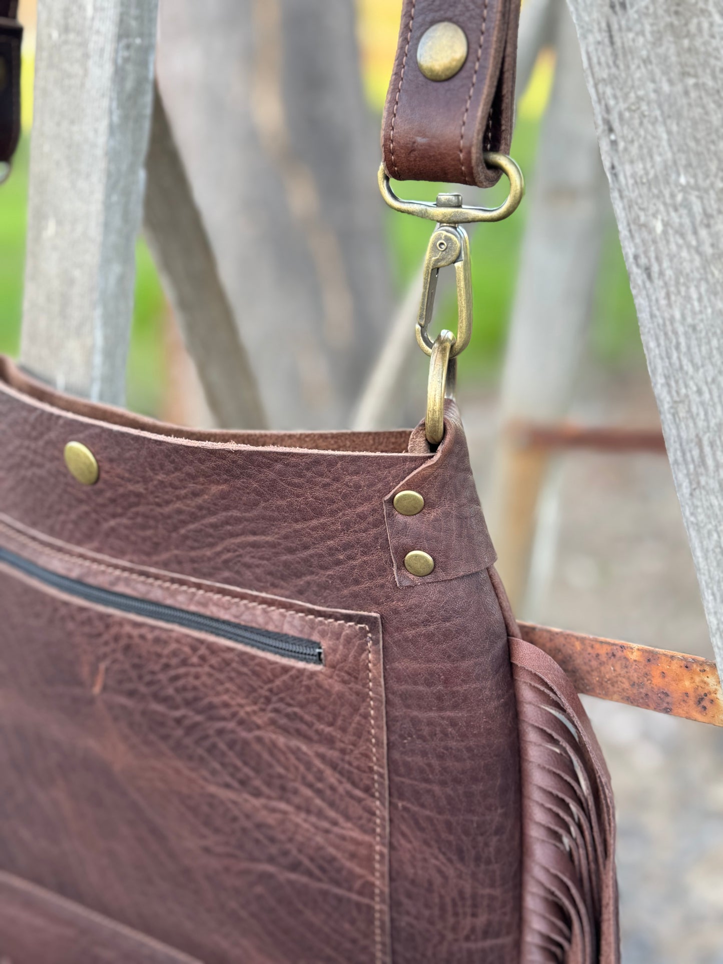 Cotati Bag - Dark Brown with fringe