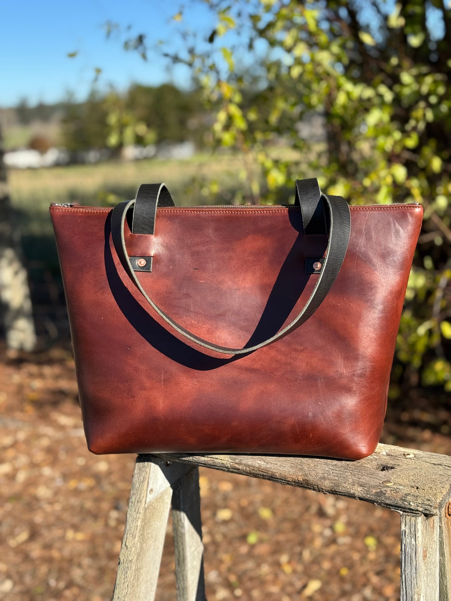 Bodega Bag w/zipper - made with Horween Chromexcel