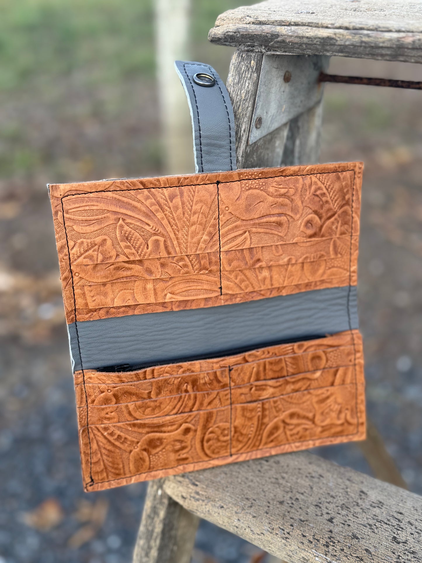 Women's Bifold Wallet - Black and White Cow Hair