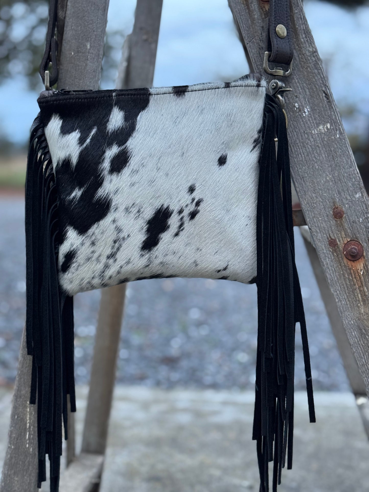 Petaluma Bag - cow hair and fringe