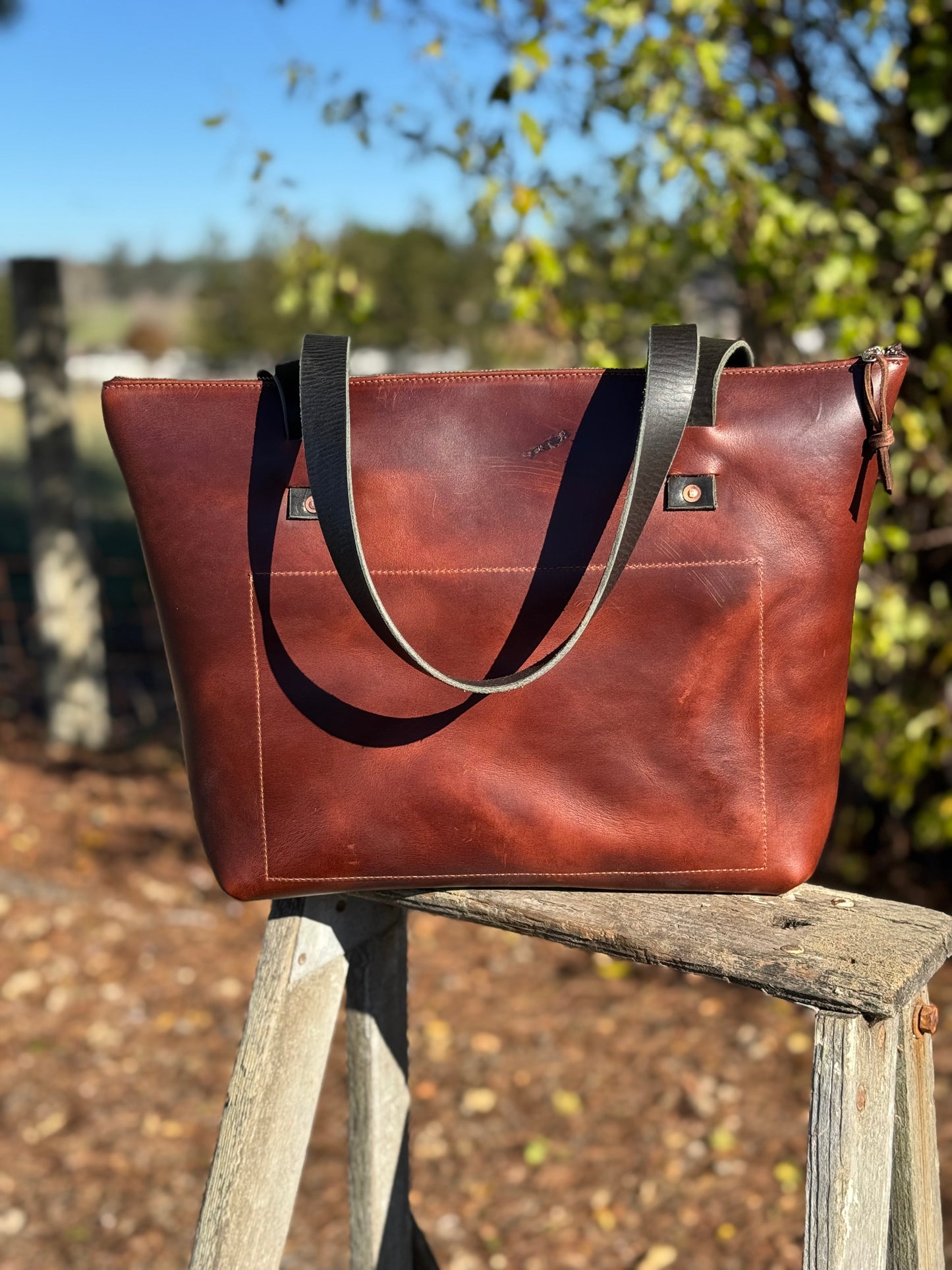 Bodega Bag w/zipper - made with Horween Chromexcel