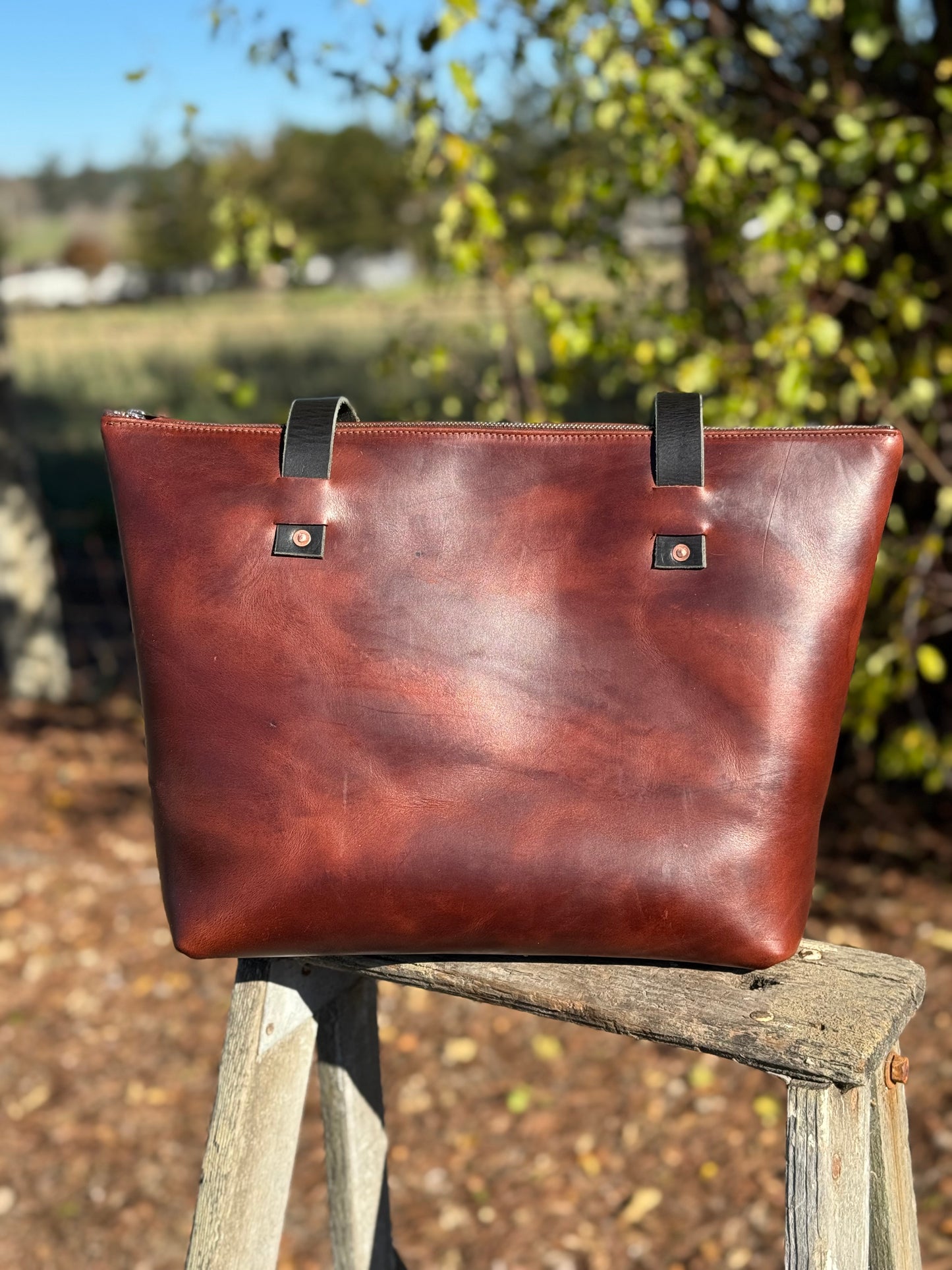 Bodega Bag w/zipper - made with Horween Chromexcel