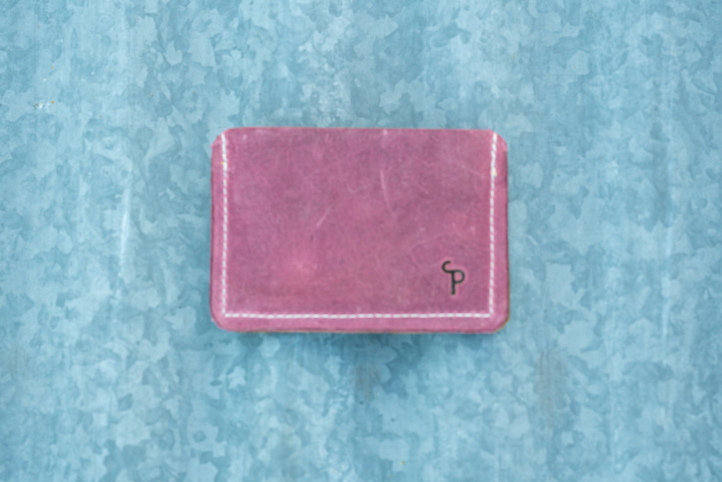 Minimalist Wallet - Pink with Embossed Gator