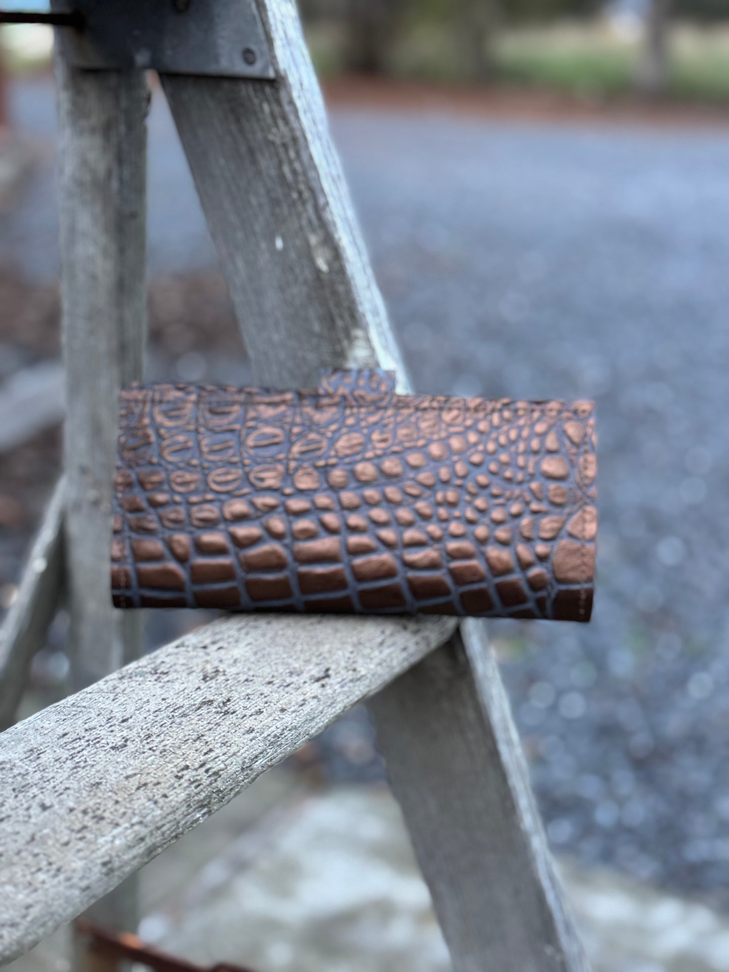 Women’s Bifold Wallet - Copper Embossed Gator