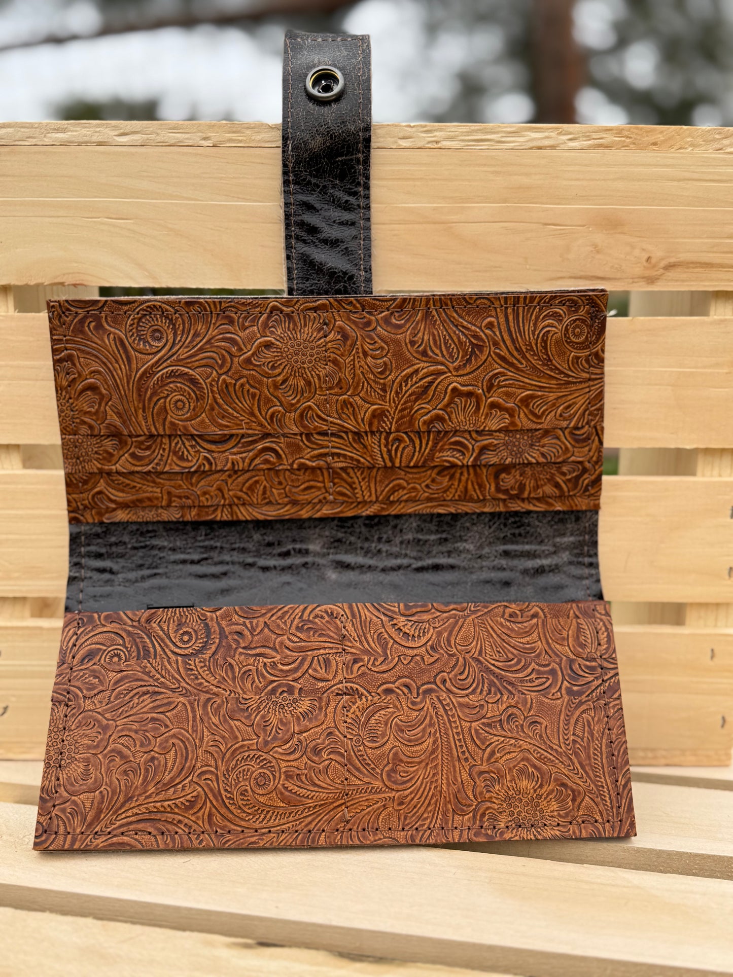 Women's Bifold Wallet - Black and White Cow Hair