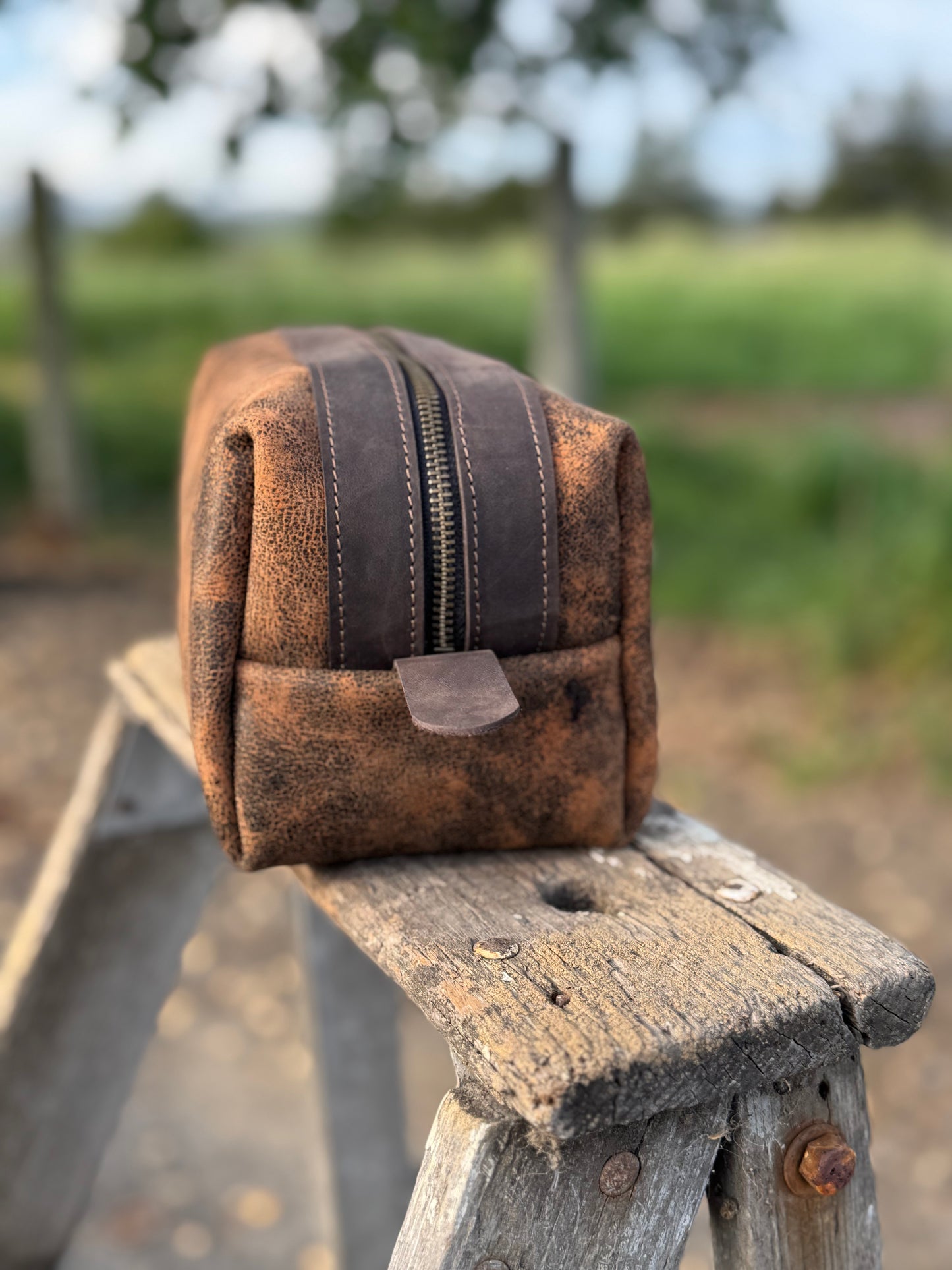 Dopp Kit - Brown Crackle