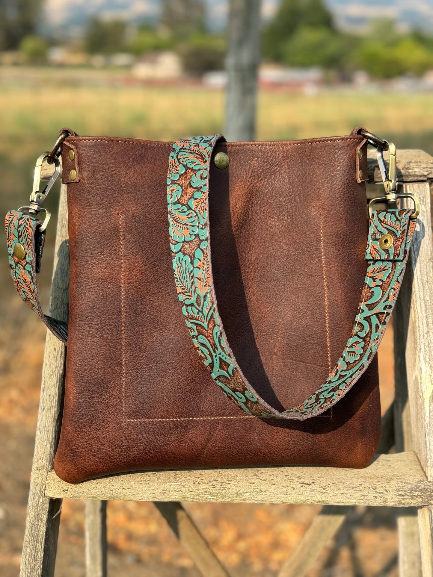 Sonoma Bag with floral turquoise