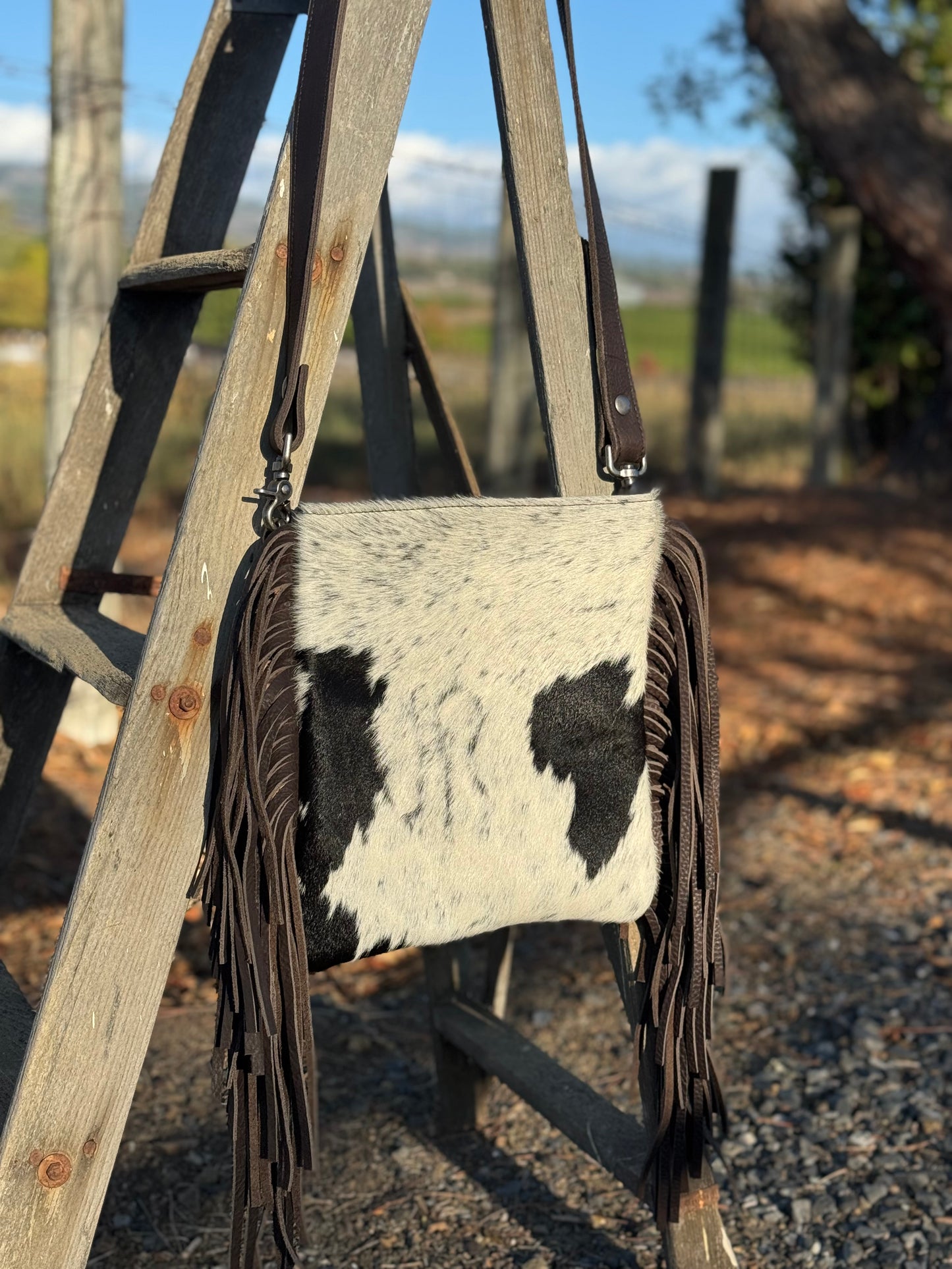 Petaluma Bag - cow hair & fringe