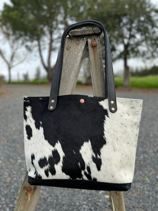 Bodega Bag - Black with Cow Hair