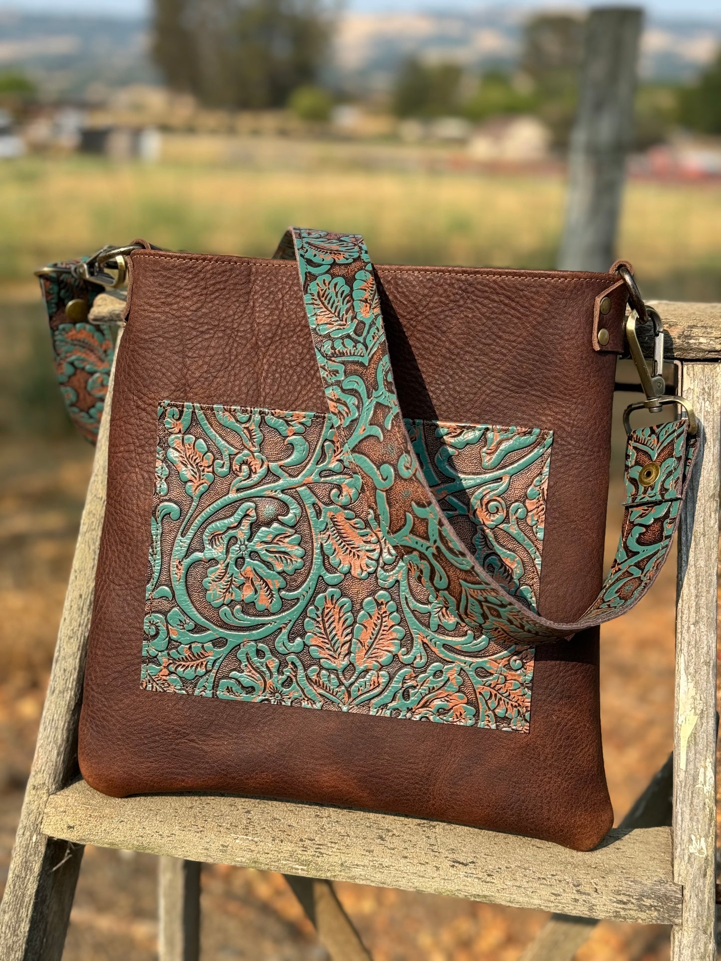 Sonoma Bag with floral turquoise