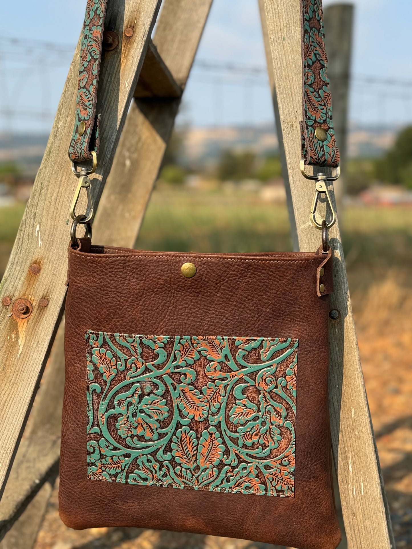 Sonoma Bag with floral turquoise