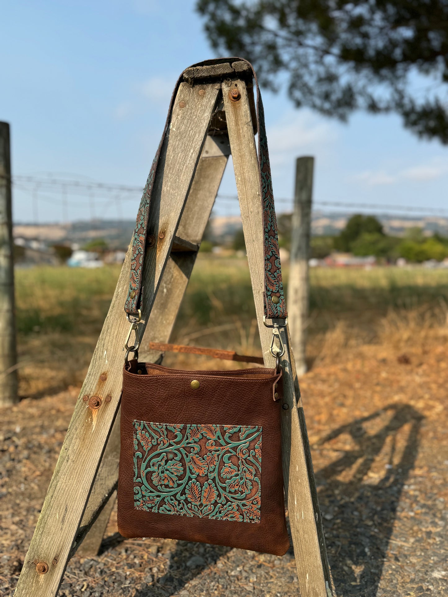 Sonoma Bag with floral turquoise