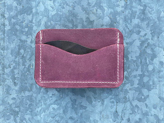 Minimalist Wallet - Pink with brown