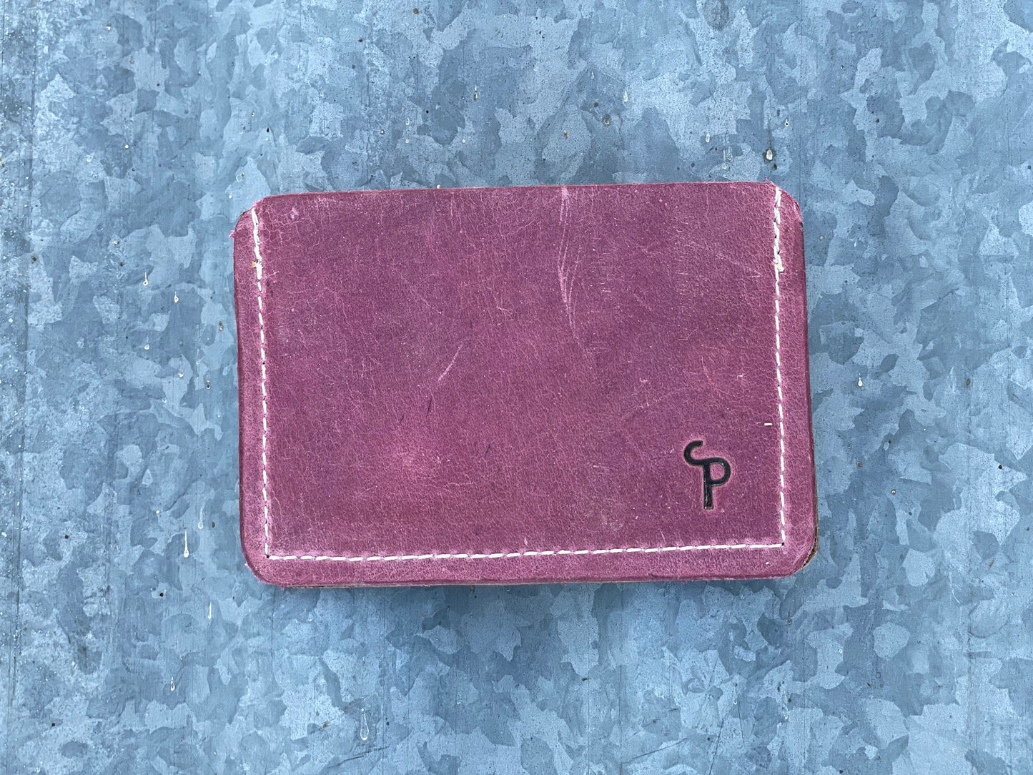 Minimalist Wallet - Pink with brown