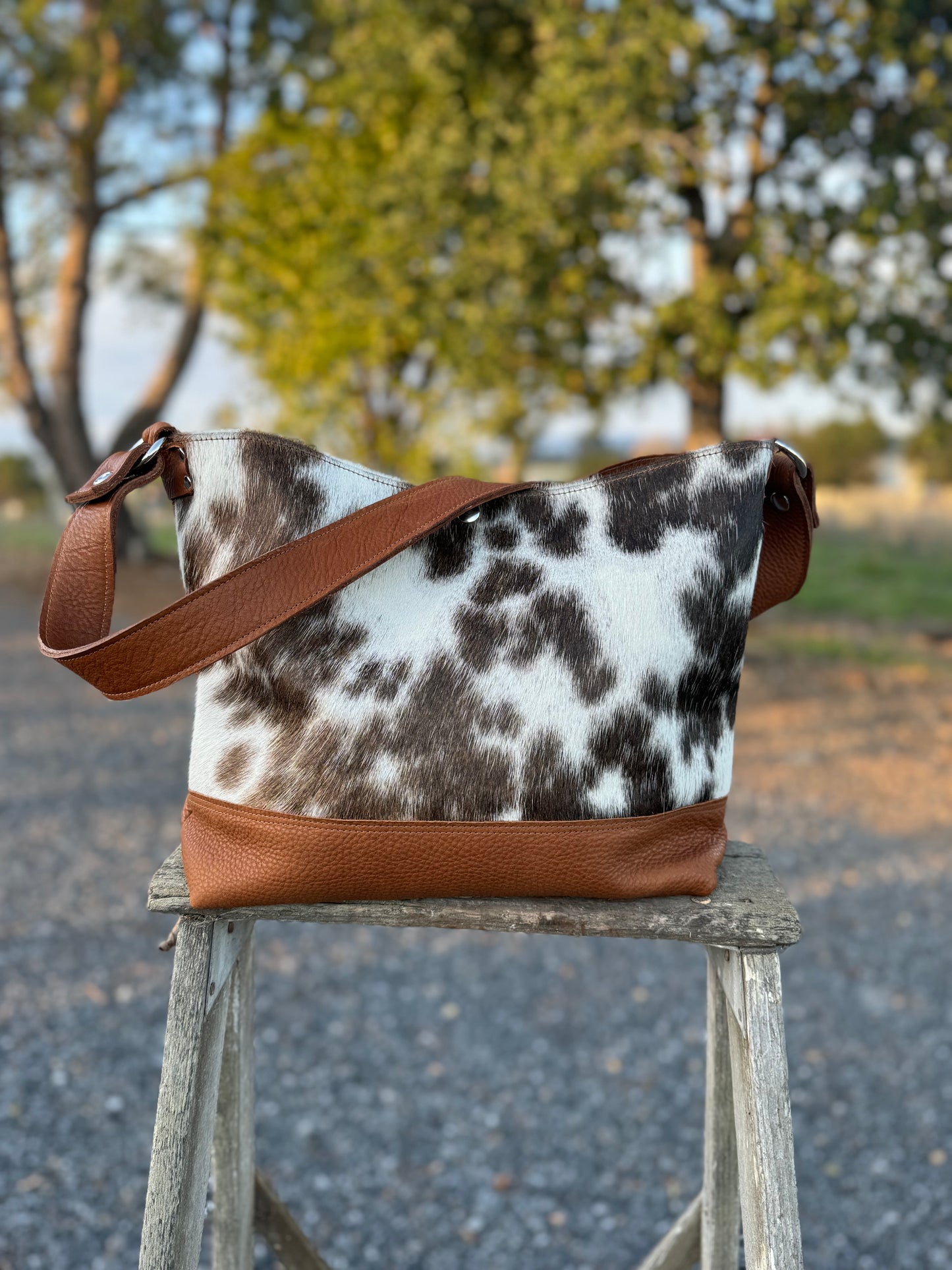 Penngrove Bag - Brown with Cow Hair