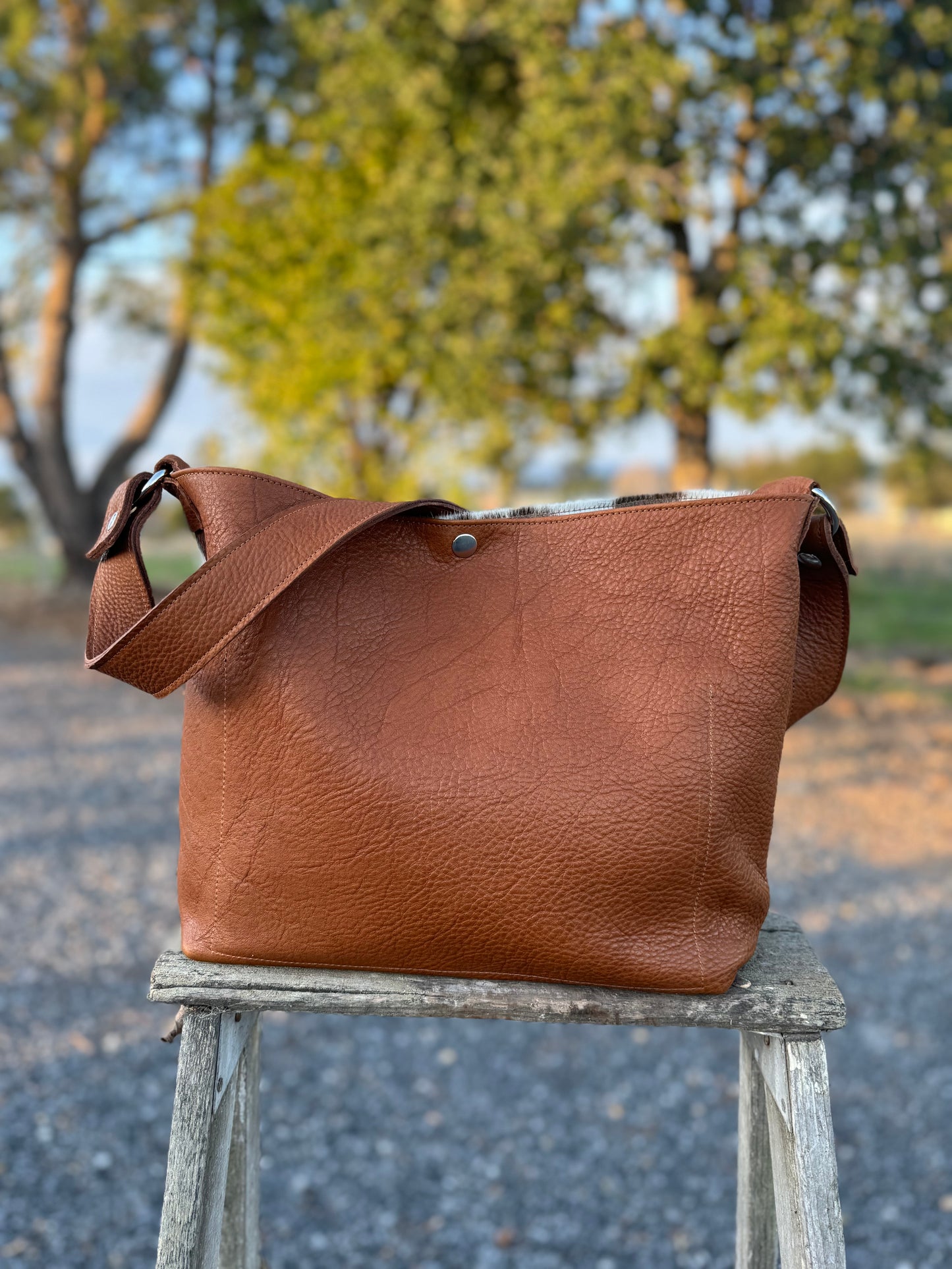 Penngrove Bag - Brown with Cow Hair